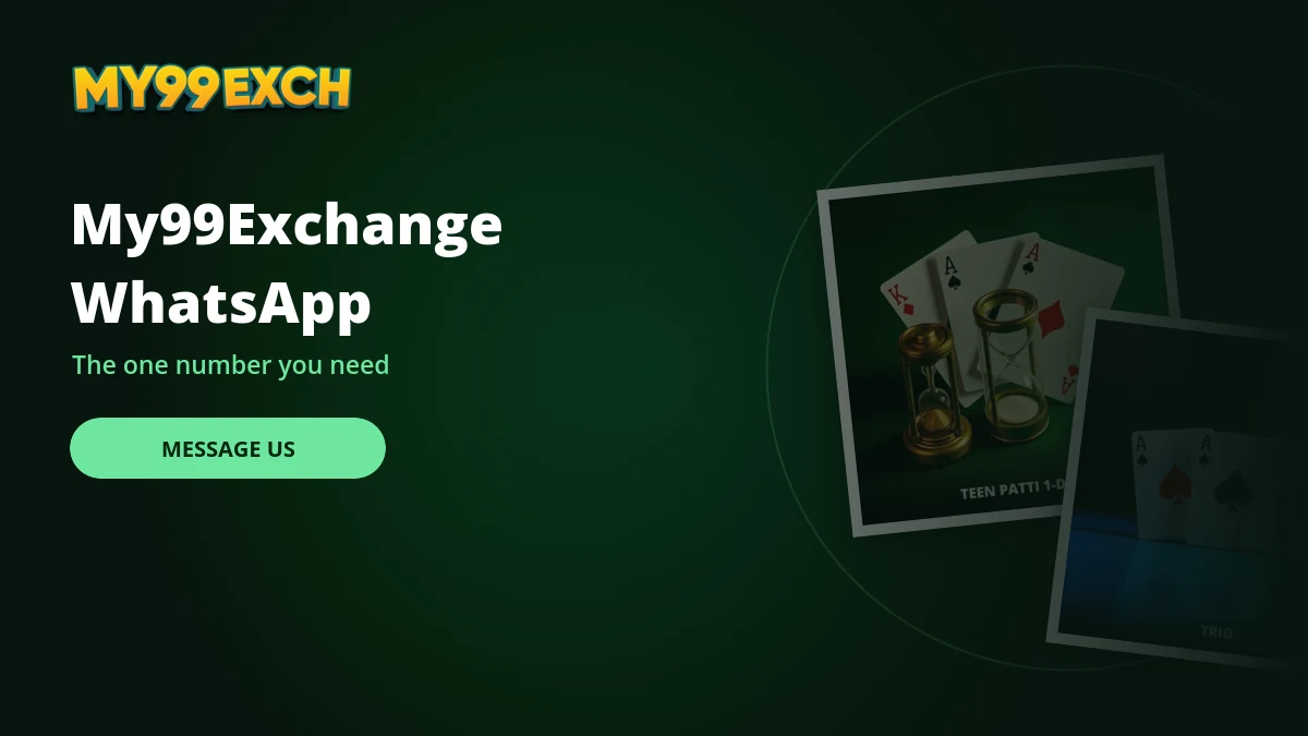 My99Exchange whatsapp number banner with teen patti joker and queen game tiles